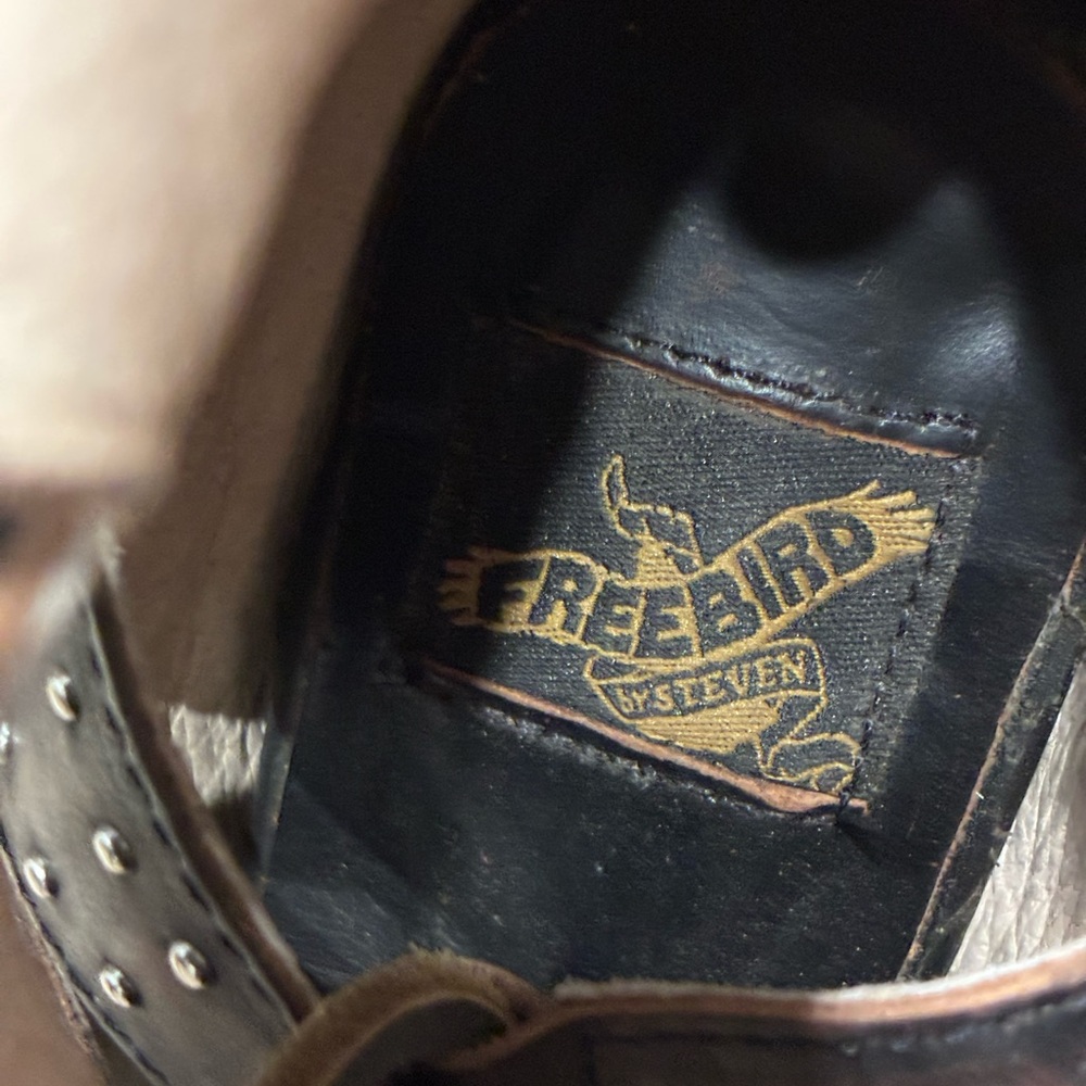 Freebird by Steven Distressed Brown Studded Lace-Up Sandals - Picture 8 of 11